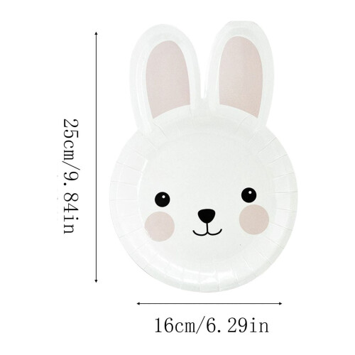 Easter bunny paper plates dessert party tableware set 8 pcs 1