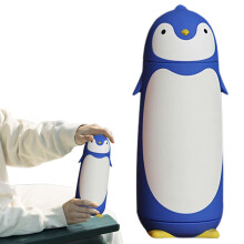 Copo de vidro duplo Penguin azul 350ml