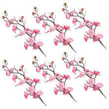 Decorazioni floreali per cupcake, in plastica rosa, 6 pezzi