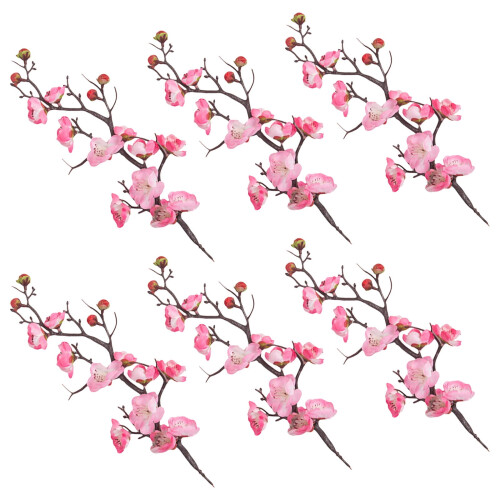Decorazioni floreali per cupcake, in plastica rosa, 6 pezzi