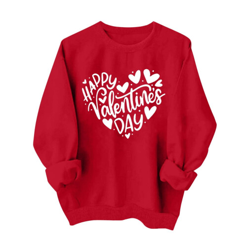 Sudadera de manga larga con estampado de corazón para mujer 1