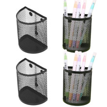 Magnetic Pen Holder for Refrigerator Home Office Black 4Pcs