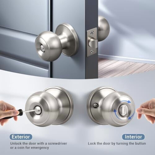 Privacy dørhåndtag børstet nikkel 6-pak 1