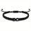 Hjärtformade initialer armband justerbart svart flätat rep smycke 1