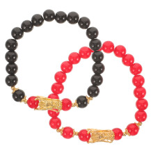 Conjunto de pulseiras de miçangas chinesas para casais (2 peças)