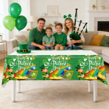 Tischdecke zum St. Patrick's Day, wasserdicht, 108 x 54 Zoll, grün