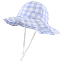 Cappello da sole per bambina, cappello a secchiello regolabile a tesa larga per