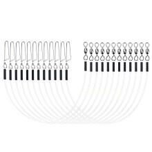 Fluorocarbon fishing leader line with swivels
