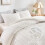 Parure de lit bohème blanche, taille Queen, 3 pièces, en microfibre 2