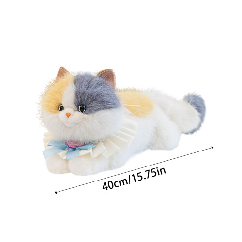 Gato Ragdoll de Pelúcia com Laço e Música, Cor Café 2