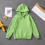 Mädchen grüner Hoodie 4-5T einfarbiges Langarm-Sweatshirt mit 4