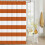 Duschvorhang Orange-Weiß gestreift, wasserdicht, Polyester 2
