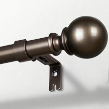 Curtain Rods for Windows 48 to 84, 1 Inch Adjustable Heavy Duty Bronze Curtain Rod, Outdoor Indoor Room Divider Modern Drapery Pole, 48-86"