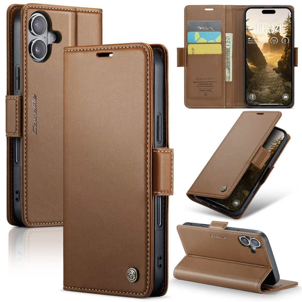 Caseme Leather Wallet Case For Iphone 17 Â Rfid Brown 941196984661