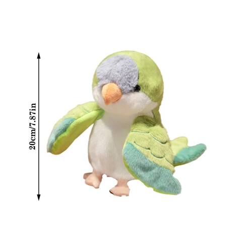 Pluche papegaai handpop wit 20 cm 1