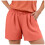 Shorts femininos de linho misto com cordão, cintura alta de 4 polegadas. 1