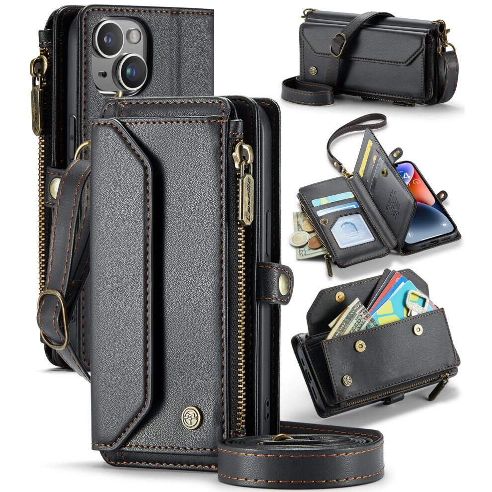Caseme Leather Wallet Case For Iphone 14 6.1-Inch Black 941196985651