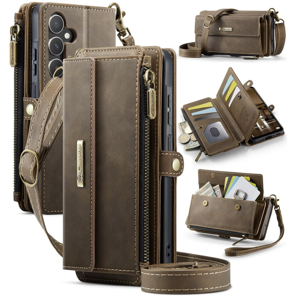 Caseme Wallet Case For Samsung Galaxy A55 In Coffee Pu Brown 941196971722