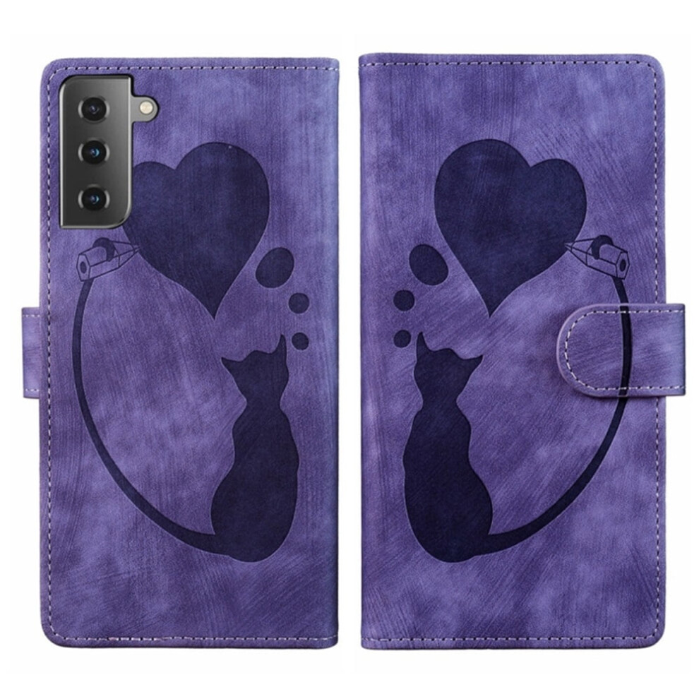 Pu Leather Flip Wallet Case For Samsung Galaxy S22 Purple 941196993038