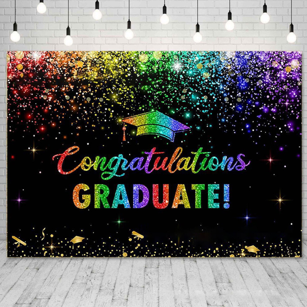 Graduation Backdrop Banner 210X150cm Rainbow Photo Booth 941196984647