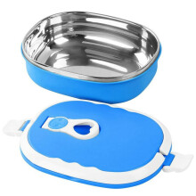 Boîte à lunch portable en acier inoxydable, 1 compartiment, bleue, 1 pièce