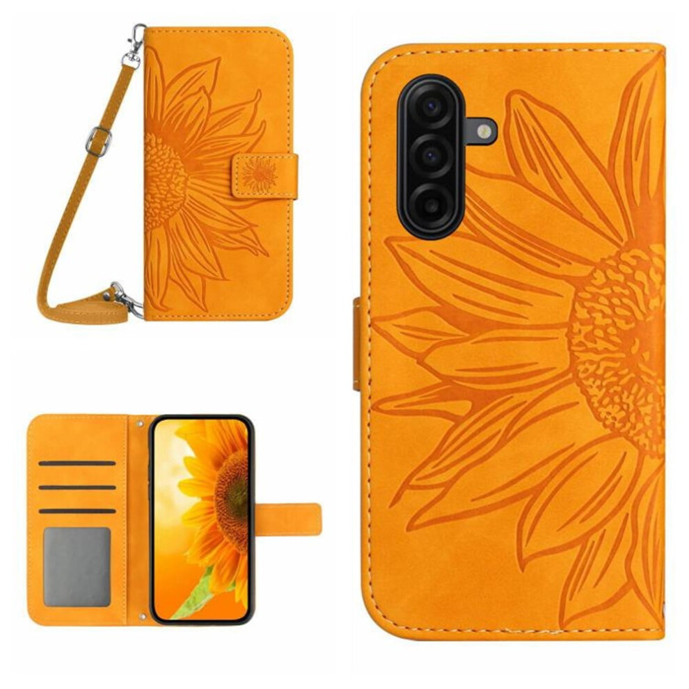 Sunflower Embossed Pu Leather Wallet Case For Samsung 941196979315