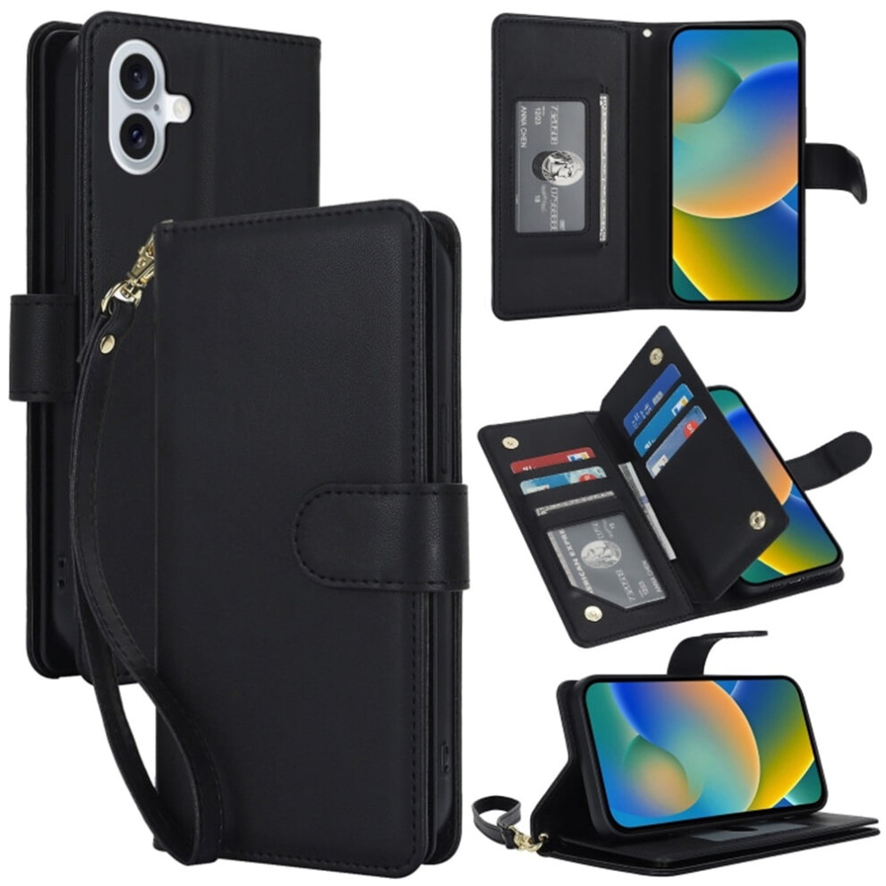 Leather Magnetic Flip Wallet Case For Iphone 16 Plus 6.7 941196977670