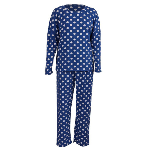 Lätt, prickig pyjamasset för kvinnor, långärmad topp 2