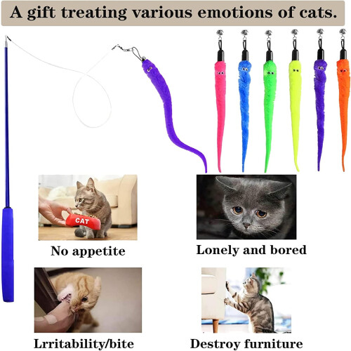Cat Worm Toy Refills 12 Pack with Teaser Toys 1