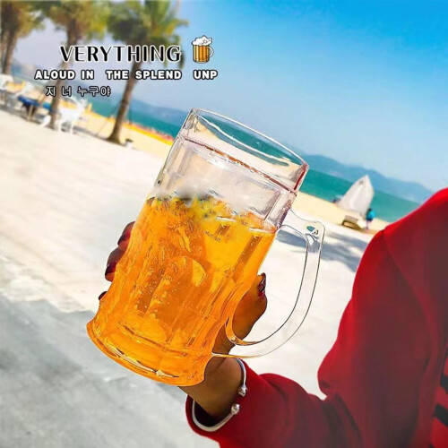 Plastic Double Beer Mug with Handles 450ml 2