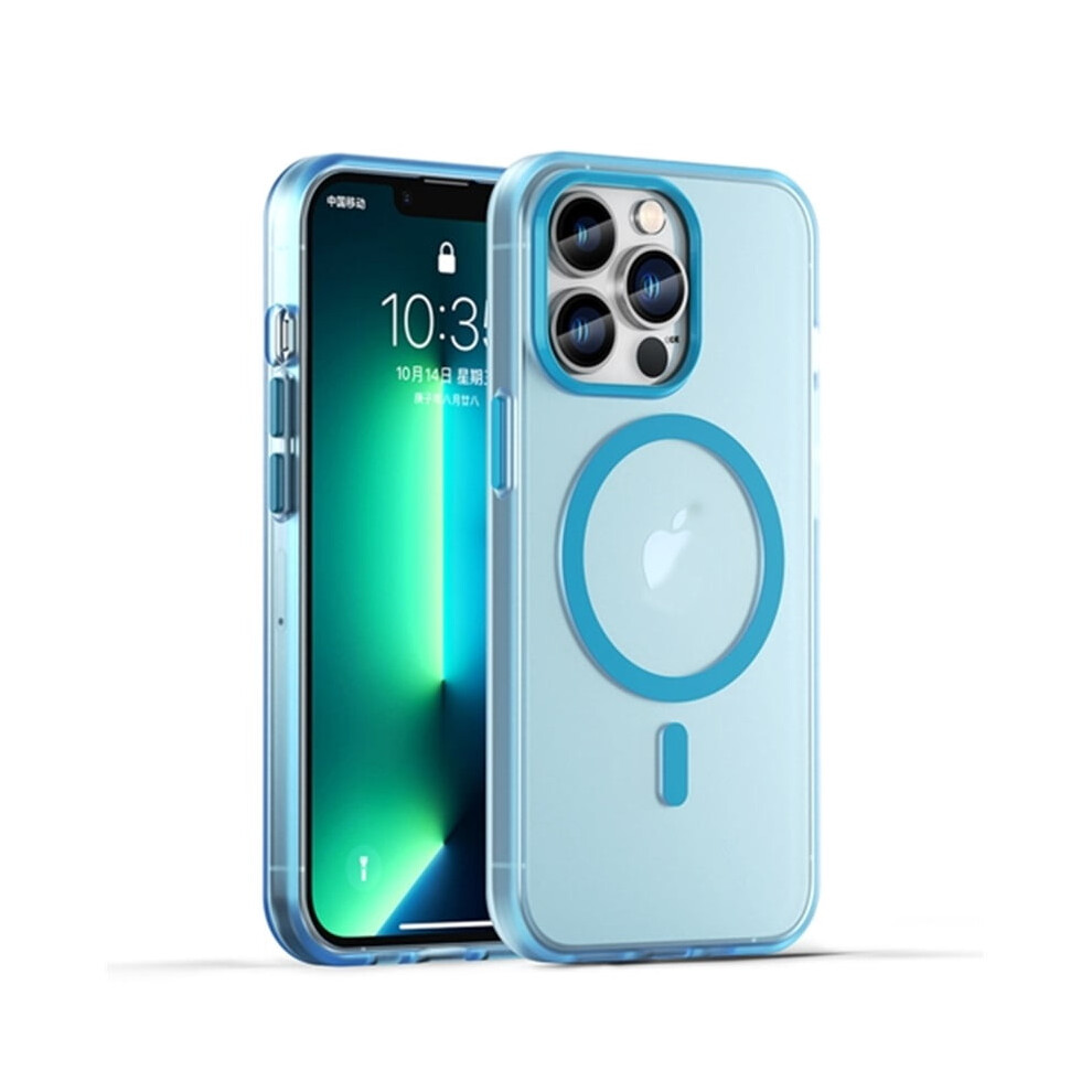 Iphone 13 Pro Magsafe Frosted Translucent Tpu+Pc Case Blue 941196974716