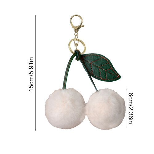 Λούτρινο μπρελόκ κερασιάς λευκό 1 τεμάχιο 2