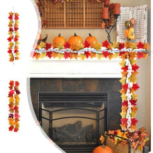Guirlande de feuilles d'érable, décoration d'automne, 1 m (3,28 pi)