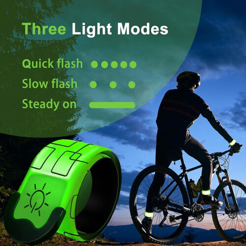 LED Light-Up Slap Wristbands for Night Safety 2PCS 1