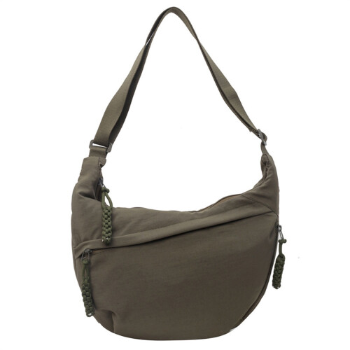 Bolsa transversal feminina em nylon impermeável estilo hobo com