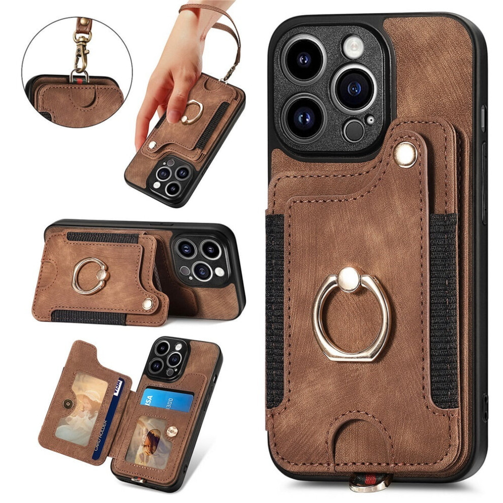 Pu Leather Wallet Case For Iphone 13 Pro Max Brown 941196980809