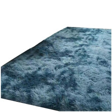 Tie-Dyed Pluche Wol Tapijt Pluche Woonkamer Slaapkamer Beddeken Koffietafelmat Thuis Decoratief Tapijt Blauw Gradiënt