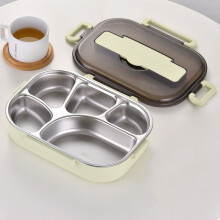 Cutie Bento din oțel inoxidabil cu 5 compartimente și tacâmuri