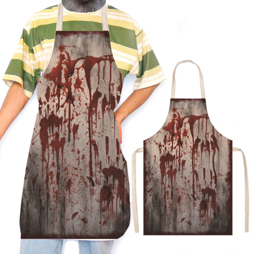 Halloween-skrekkforkle hvit polyester 75x65cm