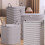 Panier de rangement pliable en tissu avec couvercle extra-large 5