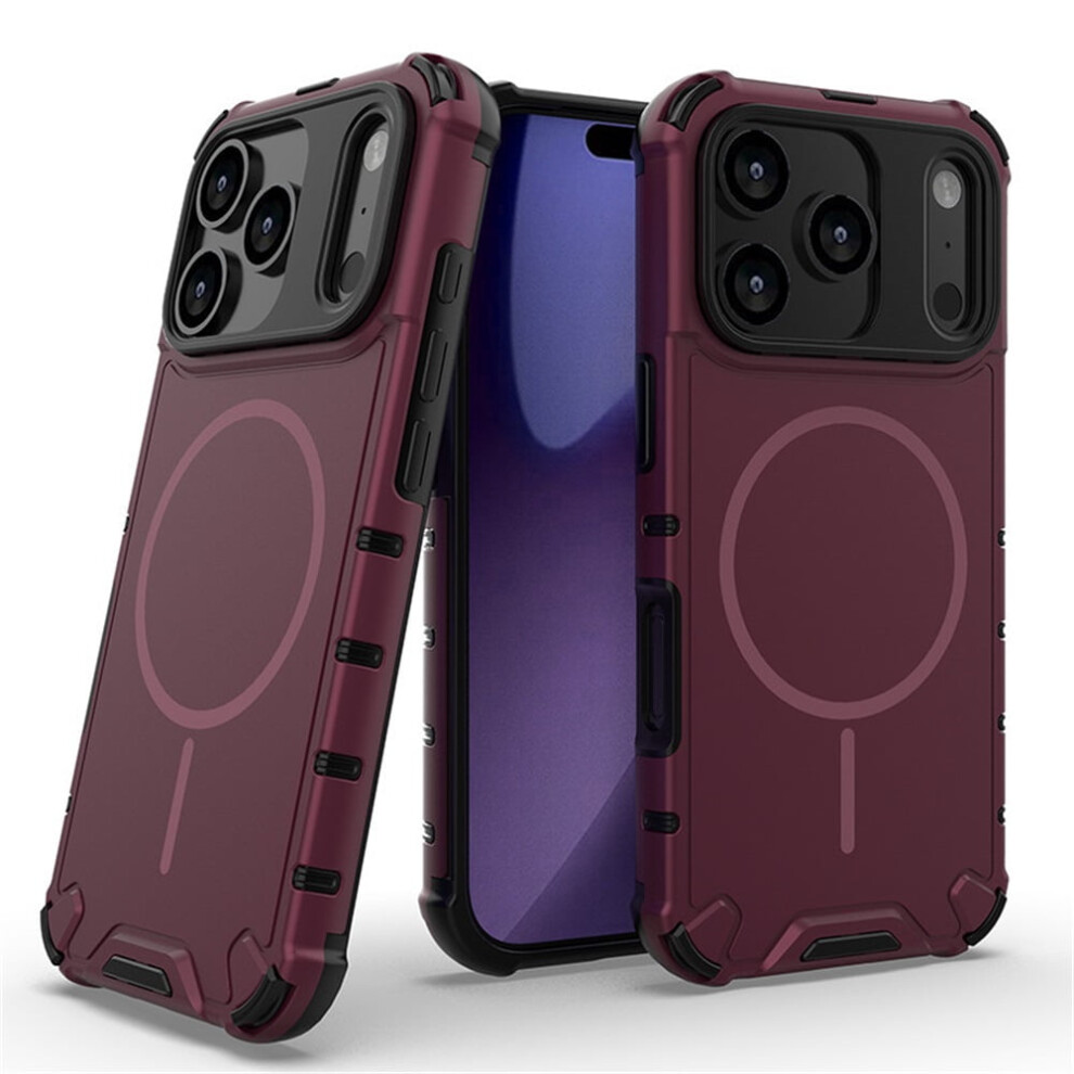 Wine Military-Grade Iphone 17 Pro Airbag Case With Red 941196982698