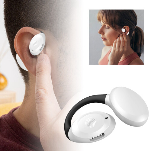 Fones de ouvido esportivos sem fio OWS com microfone, compatíveis com