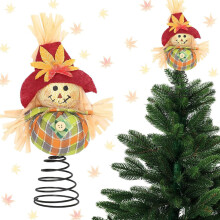 Scarecrow Tree Topper Fall Decoration Orange Plastic