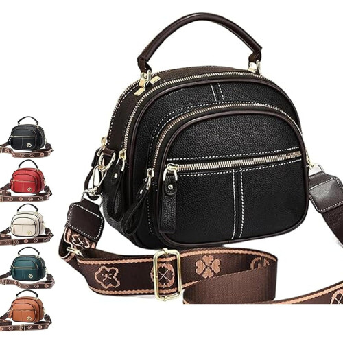 Bolsa de couro clássica com compartimento multifuncional 1