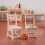 Wooden backrest chairs layout props set 3