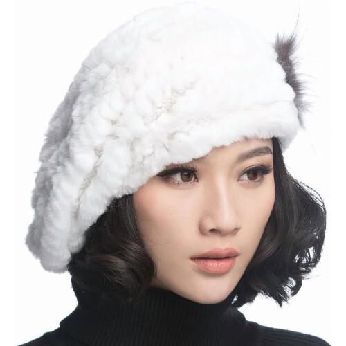 Cappello da donna modello berretto Rex con fiore