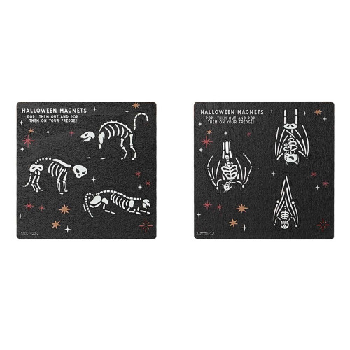 Adesivi murali di Halloween con strega, zucca e scheletro (6 pezzi)