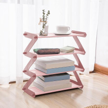 Étagère à chaussures rose, structure en acier inoxydable, étagères en tissu non tissé, 4 niveaux