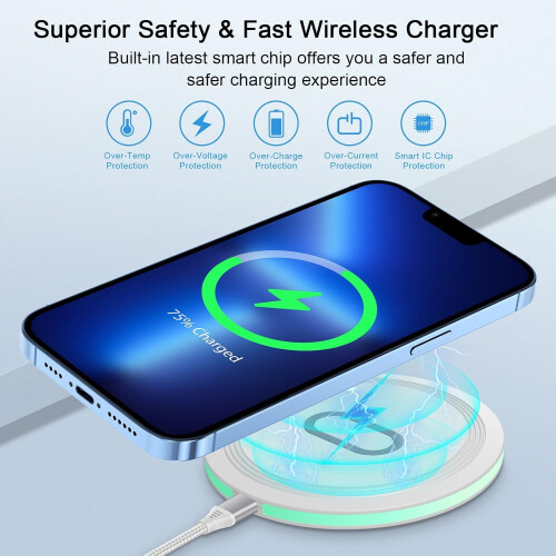 Trådløs opladningspad 15W til Samsung- og Pixel-telefoner 1
