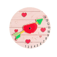Deurbordje met hartje voor Valentijnsdag, roze, rustiek hout, 7,87 x 7,87 cm